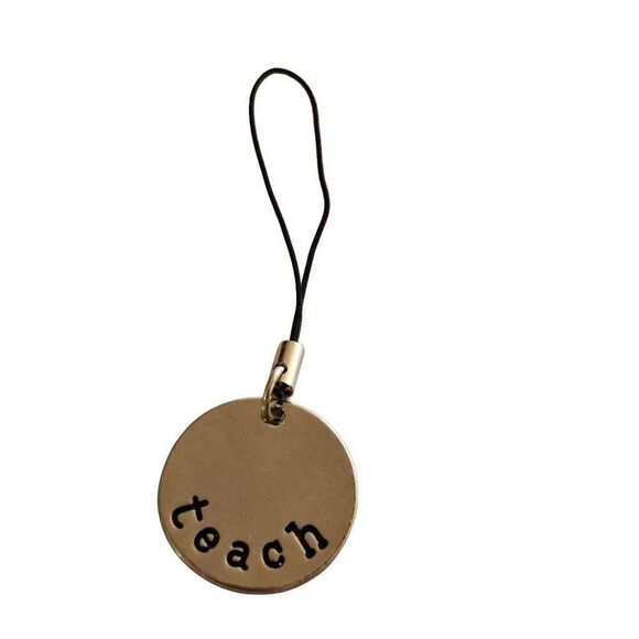 Silver Teacher Phone Charm - Picture 1 of 2